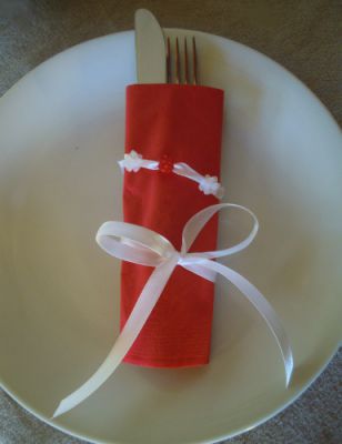 Kit pour rond de serviettes de Noël avec ruban