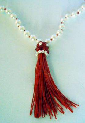 Kit sautoir perles nacrées Blanc / Rouge