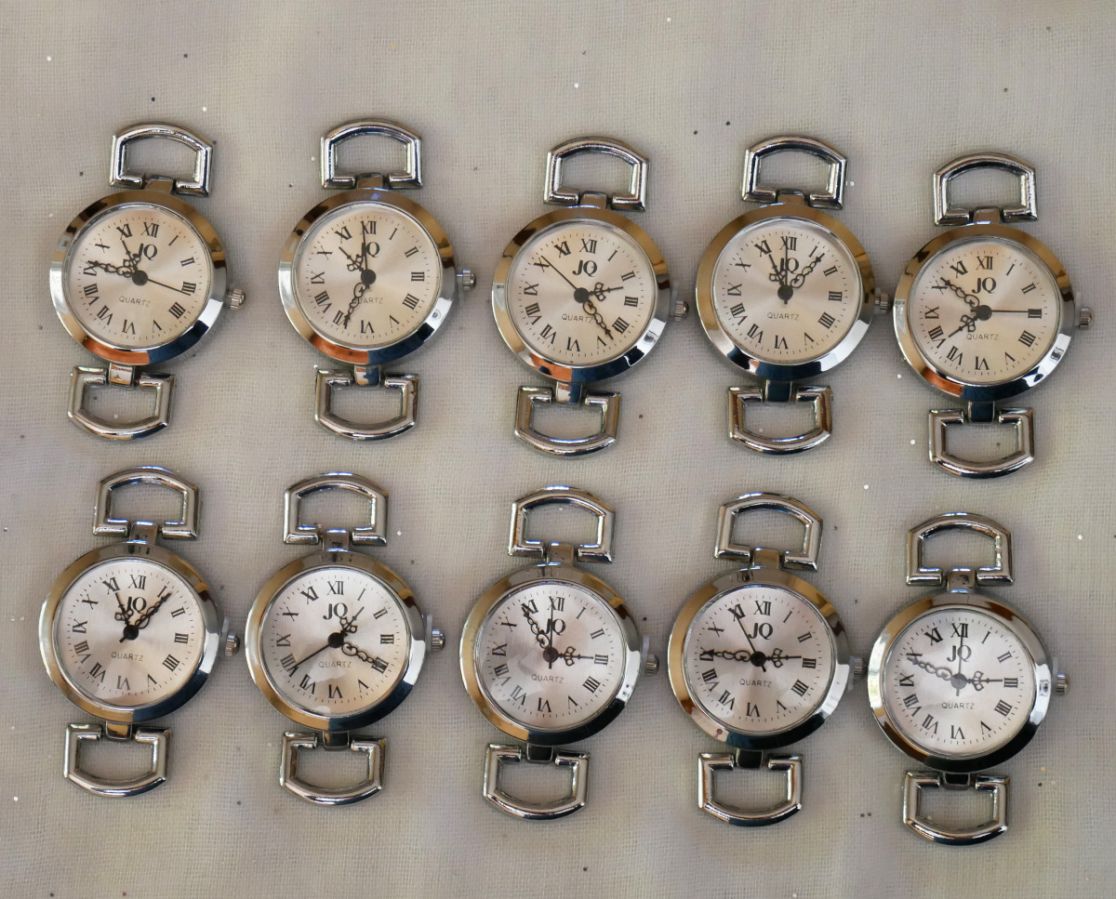 Lot de 10 cadrans argenté pour création de montre