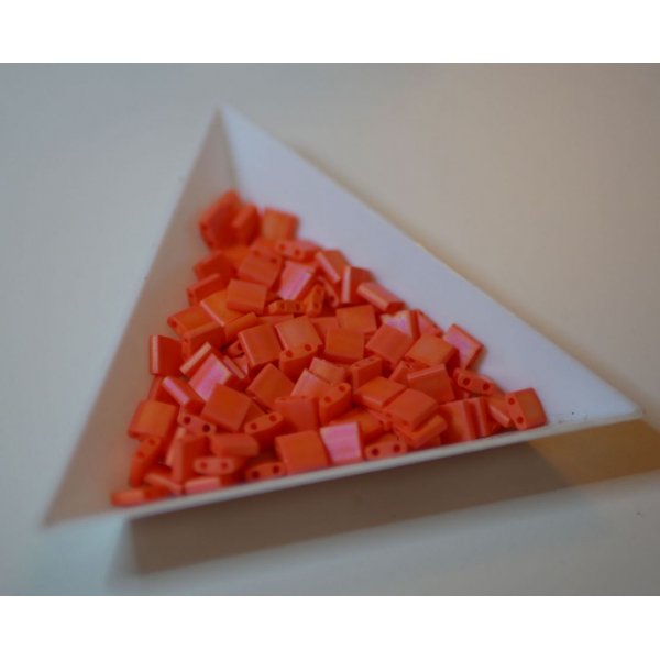 Miyuki Tila 5mm Opaque Orange Mat Ab  x 25