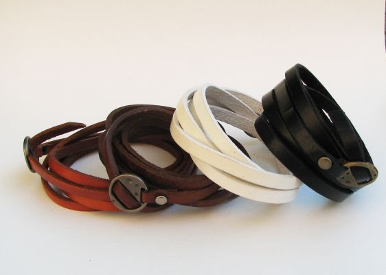 Montre bracelet cuir 5 tours d&eacute;cor gourmand