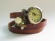 Montre bracelet cuir vintage marron Feuille
