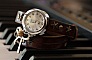 Montre bracelet double cuir Marron et Noeud