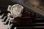 Montre bracelet double cuir Marron et Noeud