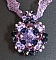 Pendentif  Andros Indigo violet sur organza