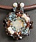 Pendentif Andros Sable et ciel sur cuir