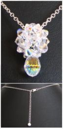 Pendentif boule de cristal Swaroski sur cha&icirc;ne