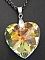 Pendentif  coeur Swarovski  chaine argent vieilli