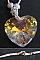 Pendentif  coeur Swarovski  sur cordon blanc
