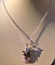 Pendentif f&eacute;e et Marbrine Violet sur chaine d'argent