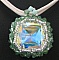 Pendentif m&eacute;daillon carr&eacute; Menthe en kit