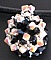 Pendentif grand Mekiro Noir et blanc sur cuir