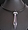 Pendentif  Pampille Swarovski sur cuir noir