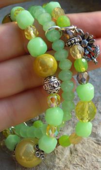 Trio de bracelets Vert opale 