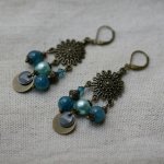 Boucles d'oreilles Bohème Chandeliers et perles bleues