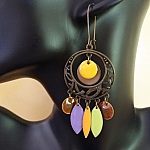 Longues boucles d'oreilles Boh&egrave;me Sequins