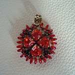 Pendentif aux 4 coeurs rouges en kit