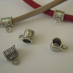 Attaches breloques argent&eacute;s Grand x 5