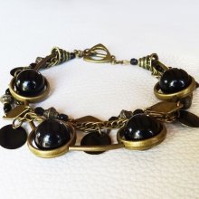 Kit bracelet 3 rangs Noir & bronze