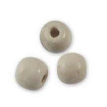 Perles en bois rondes Ecru 10mm  x 10