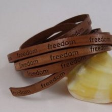 Lacet cuir 6 mm Marron "freedom"  par 20 cm