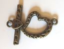 Fermoir en T Coeur bronze vielli 21 mm (+ 1.75 &euro;)